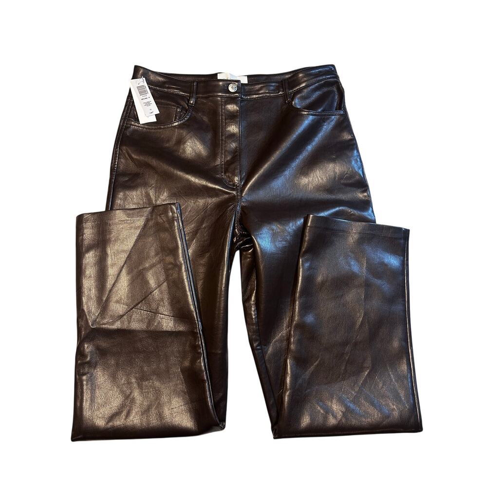 Wilfred The Melina Pants 12 Rich Mocha Brown Vegan Leather Straight Aritzia